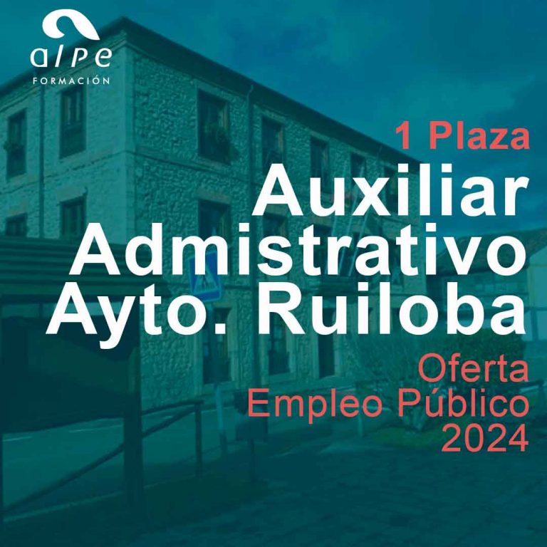 Ofertada una plaza de Auxiliar Administrativo en Ruiloba