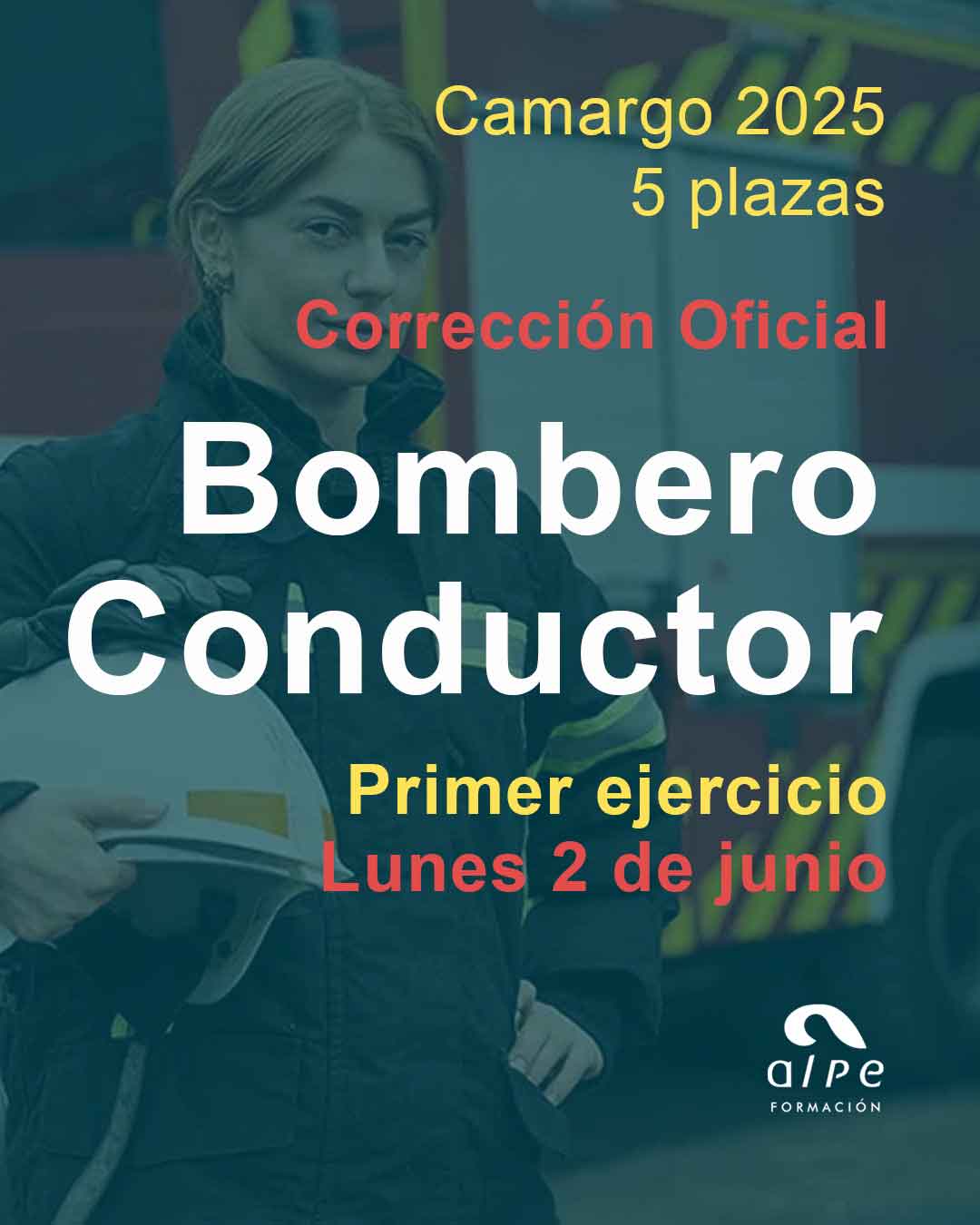 📢 Camargo corrige la fecha del primer ejercicio para cinco plazas de Bombero-Conductor