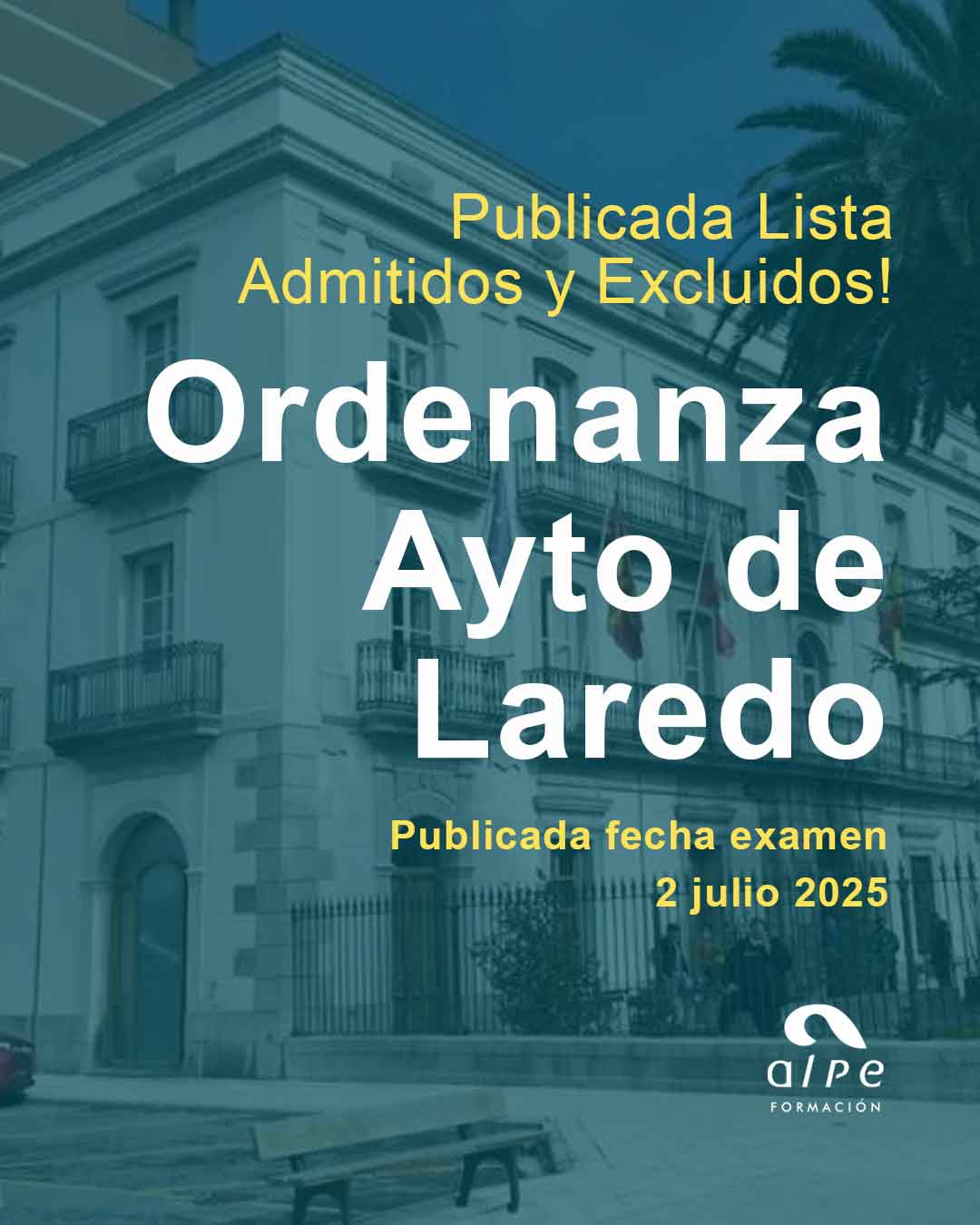 Publicada la lista definitiva para las plazas de conserje en Laredo y fecha examen.